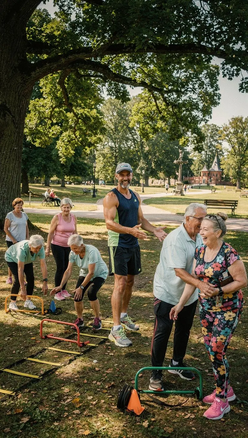 Seniors, kas izmanto elastīgās joslas, lai stiprinātu muskuļus un uzlabotu kustību.