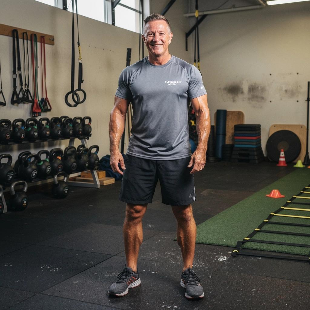 Aktīvi seniori veic funkcionālus vingrinājumus ārā, baudot sauli.